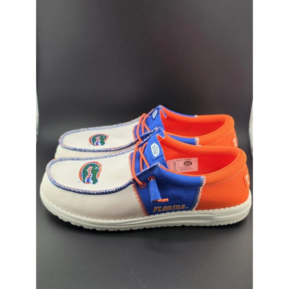 Hey Dude Wally Tri University Florida Gators Mens 9 Blue Orange White Shoes NEW